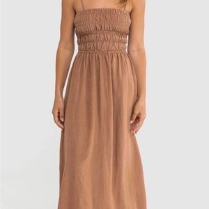 Rhythm classic shirred midi dress